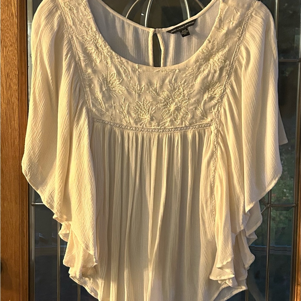 Very stylish Boho blouse cream color